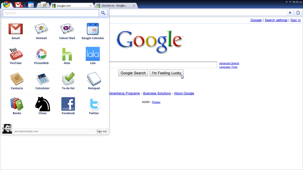 Chrome OS GUI